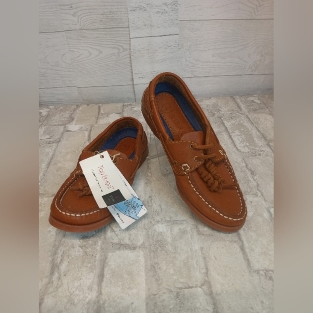 Top Boroni NWT Men's Size 6.5 Brown‎ Leather Boat Shoes